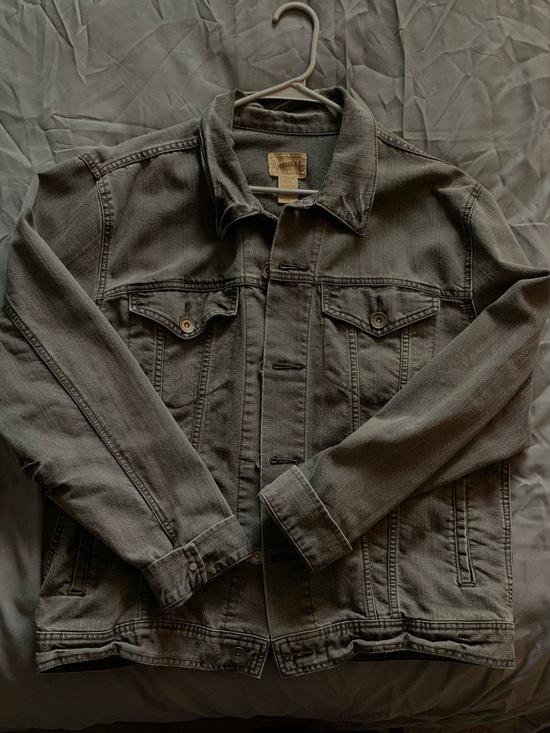Other - Men's Gray Denim Jacket - Classic Trucker Style
